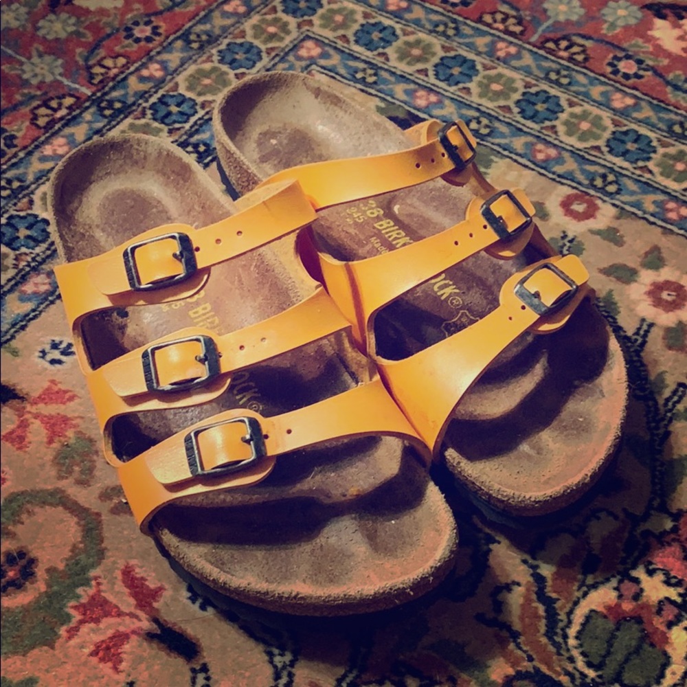 Orange Birkenstock’s- Size 38 (8 US)